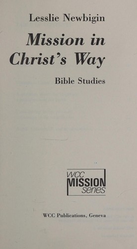 Cover for Mission in Christ's Way