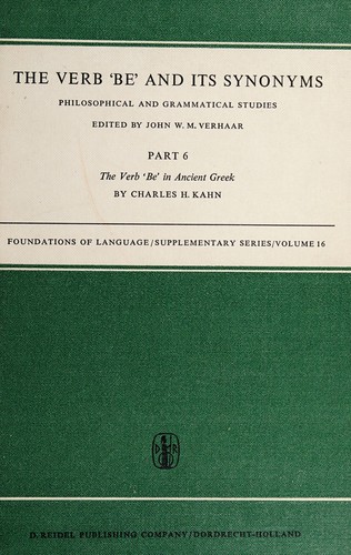 Cover for The verb 'be' and its synonyms