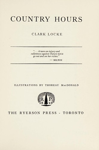 Cover for Country hours