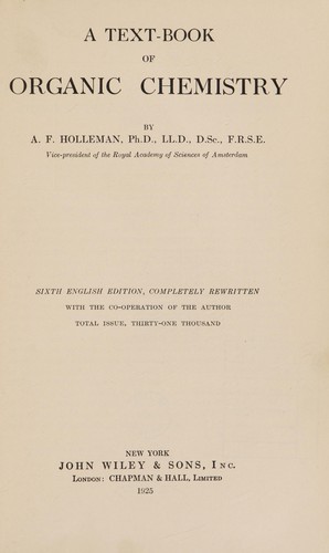 Cover for A text-book of organic chemistry