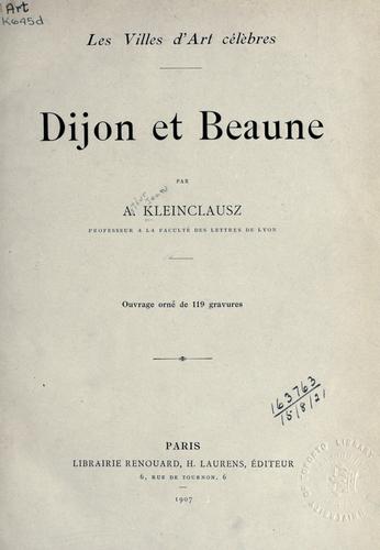 Cover for Dijon et Beaune