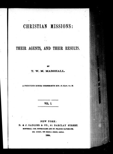 Cover for Christian missions