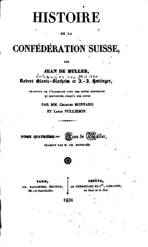 Cover for Histoire de la Confédération suisse