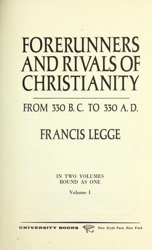 Cover for Forerunners and rivals of Christianity