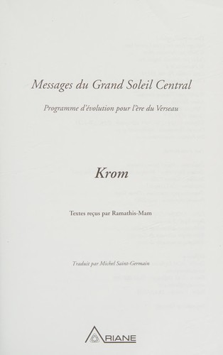 Cover for messages du grand soleil central