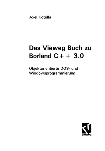 Cover for Das Vieweg Buch zu Borland C + + 3.0