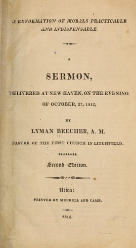 Cover for A reformation of morals practicable and indispensable.