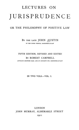 Cover for Lectures on jurisprudence