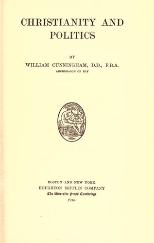 Cover for Christianity and politics