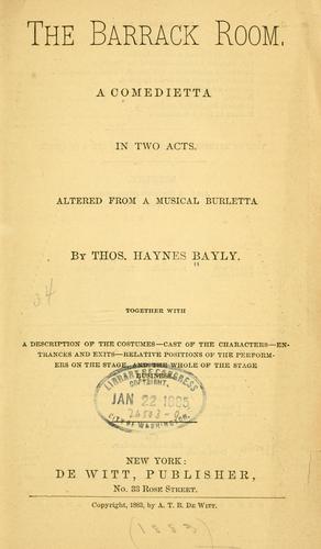 Cover for The barrack room
