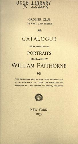 Cover for Catalogue of an exhibition of portraits engraved by William Faithorne... Feb. 16-Mar. 4, 1893.