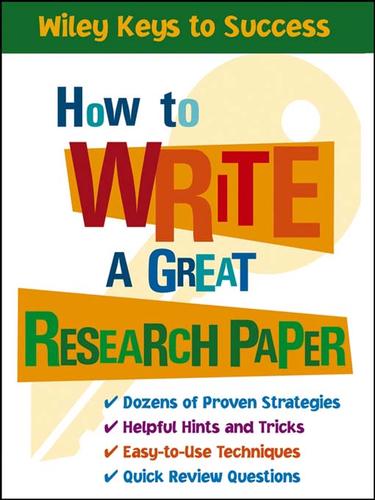 Cover for How to Write a Great Research Paper