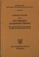 Cover for Der Subjuntivo im Spanischen Mexicos