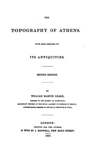 Cover for The topography of Athens.
