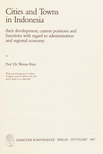 Cover for Cities and towns in Indonesia