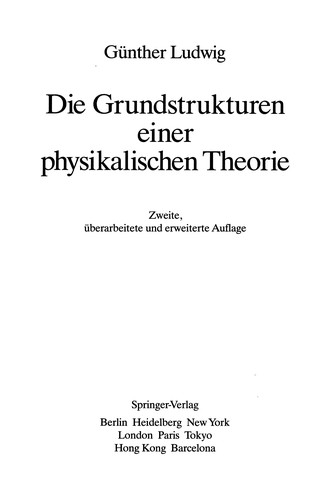 Cover for Die Grundstrukturen einer physikalischen Theorie