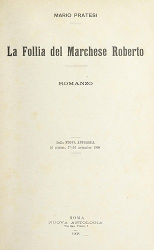 Cover for La follia del marchese Roberto