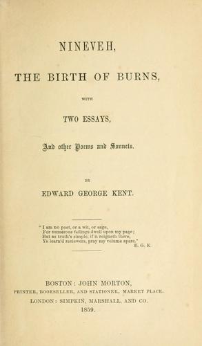 Cover for Nineveh, The birth of Burns