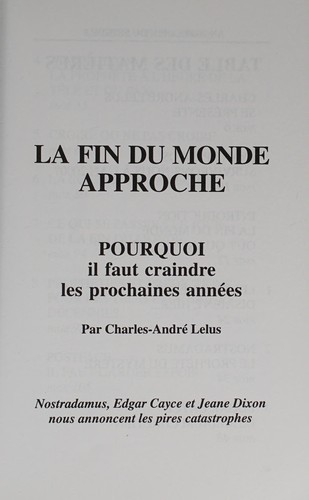 Cover for VISION DU FUTUR / LA FIN DU MONDE APPROCHE