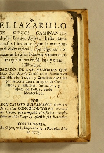 Cover for El Lazarillo de ciegos caminantes desde Buenos-Ayres, hasta Lima