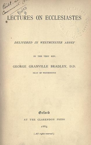 Cover for Lectures on Ecclesiastes