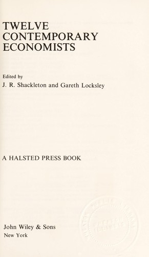 Cover for Twelve contemporary economists
