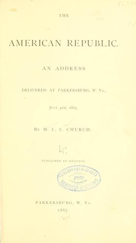 Cover for American republic.