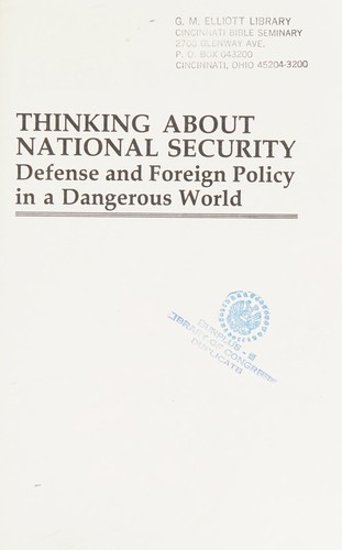Cover for Thinking about National Security