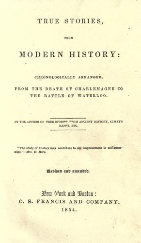 Cover for True stories from modern history