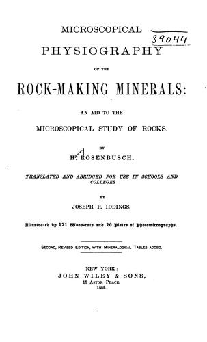 Cover for Microscopical physiography of the rock-making minerals