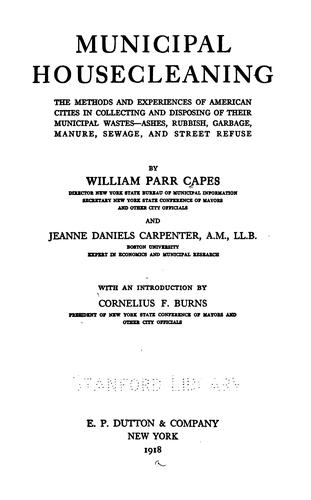 Cover for Municipal housecleaning