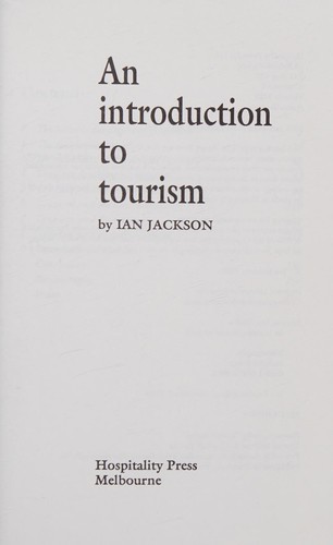 Cover for Introduction to Tourism