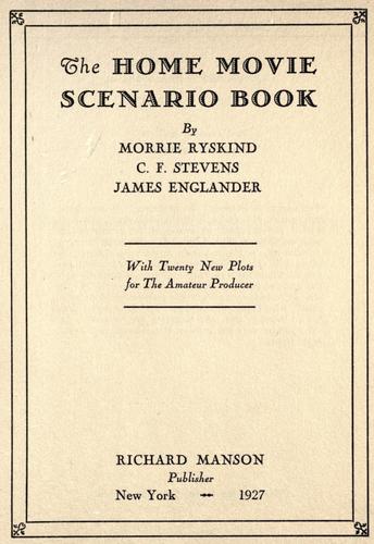 Cover for The home movie scenario book