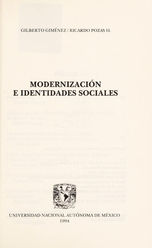 Cover for Modernización e identidades sociales