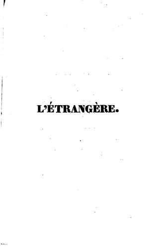 Cover for L'e ́trangère.
