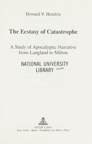 Cover for The ecstasy of catastrophe
