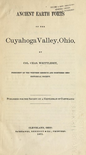 Cover for Ancient earth forts of the Cuyahoga Valley, Ohio