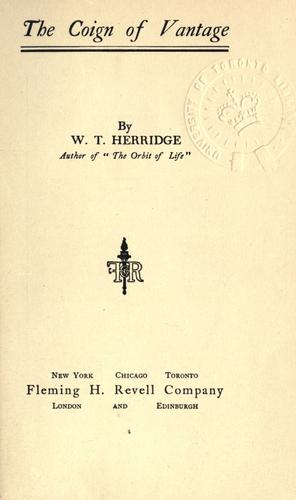 Cover for The coign of vantage.