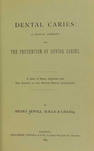 Cover for Dental caries