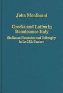 Cover for Greeks and Latins in renaissance Italy