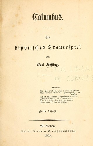 Cover for Columbus