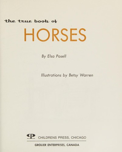Cover for The true book of horses.