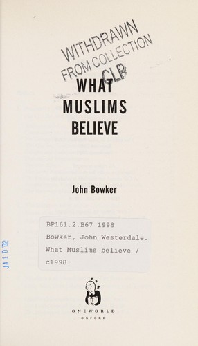 Cover for What Muslims believe