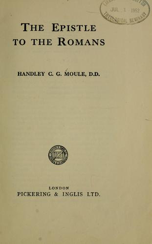 Cover for The Epistle to the Romans ...