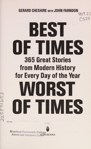 Cover for Best of times, worst of times