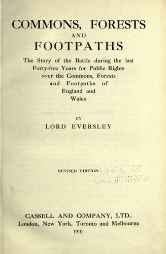 Cover for Commons, forests and footpaths
