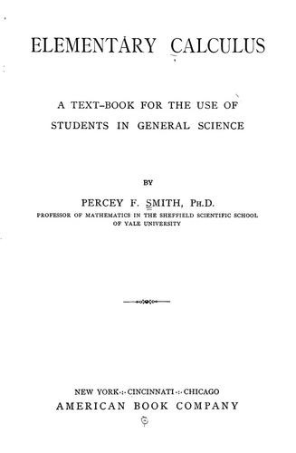 Cover for Elementary calculus