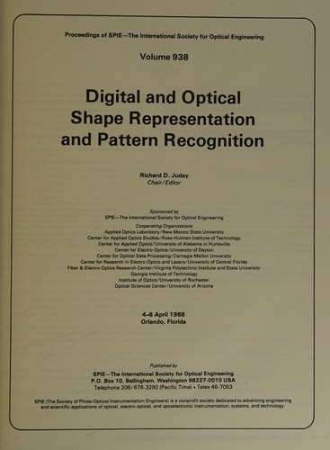 Cover for Digital and optical shape representation and pattern recognition