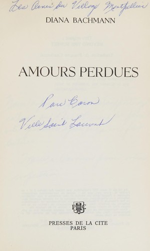 Cover for Amours perdues