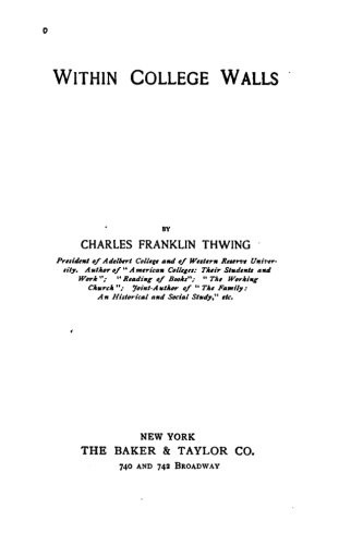 Cover for Within college walls